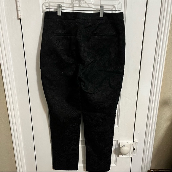 Kobi Halperin Black Pants Damask Jacquard Print Size 6 U - Picture 3 of 8